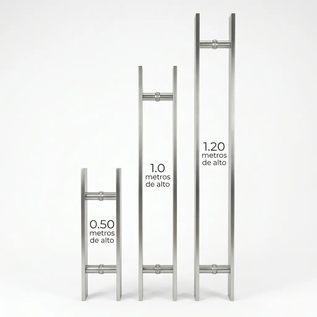 Jalador Rectangular De 1.0 Mt T.H P/Puerta De Vidrio Satinado 