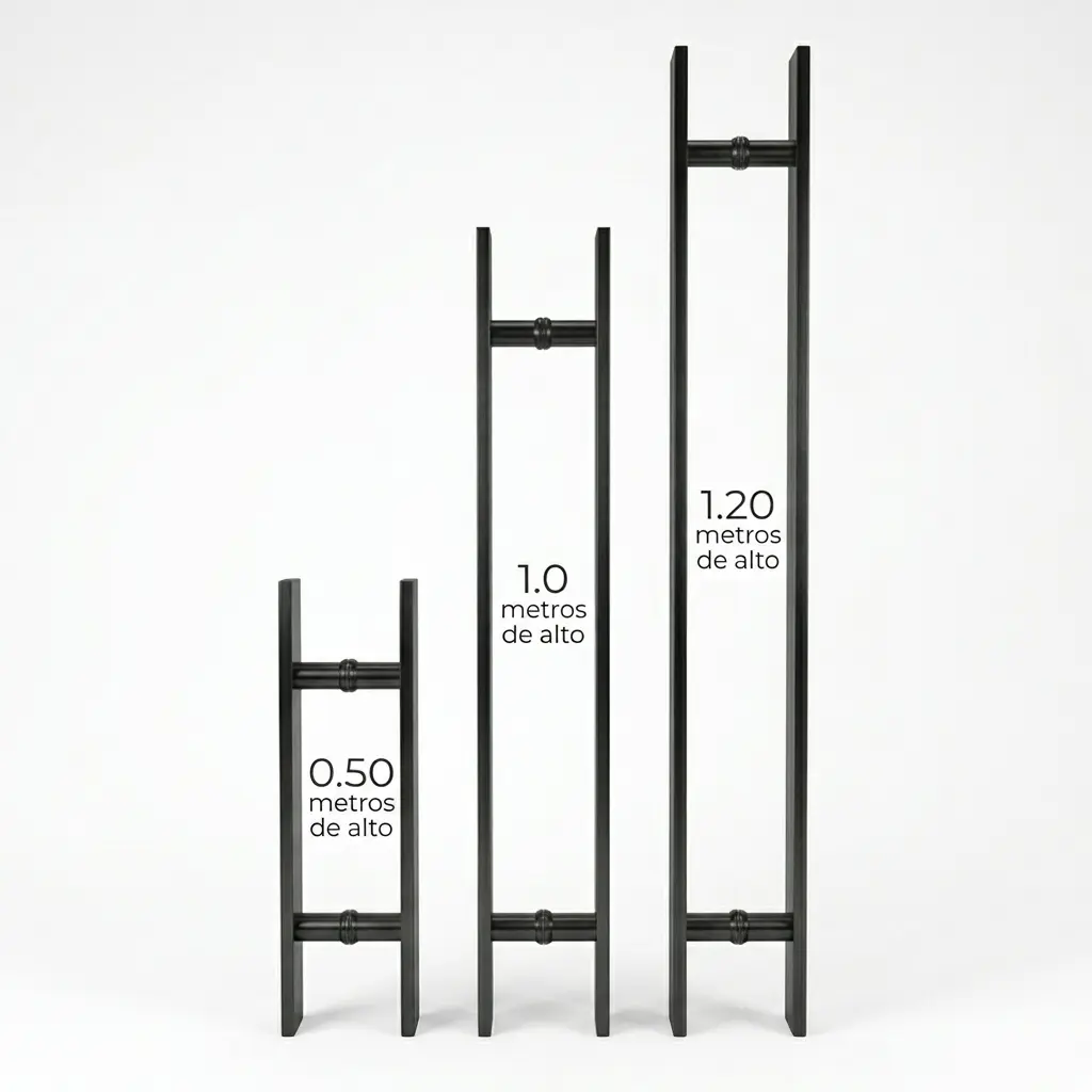 Jalador Rectangular De 1.0 Mt T.H P/Puerta De Vidrio Negro 
