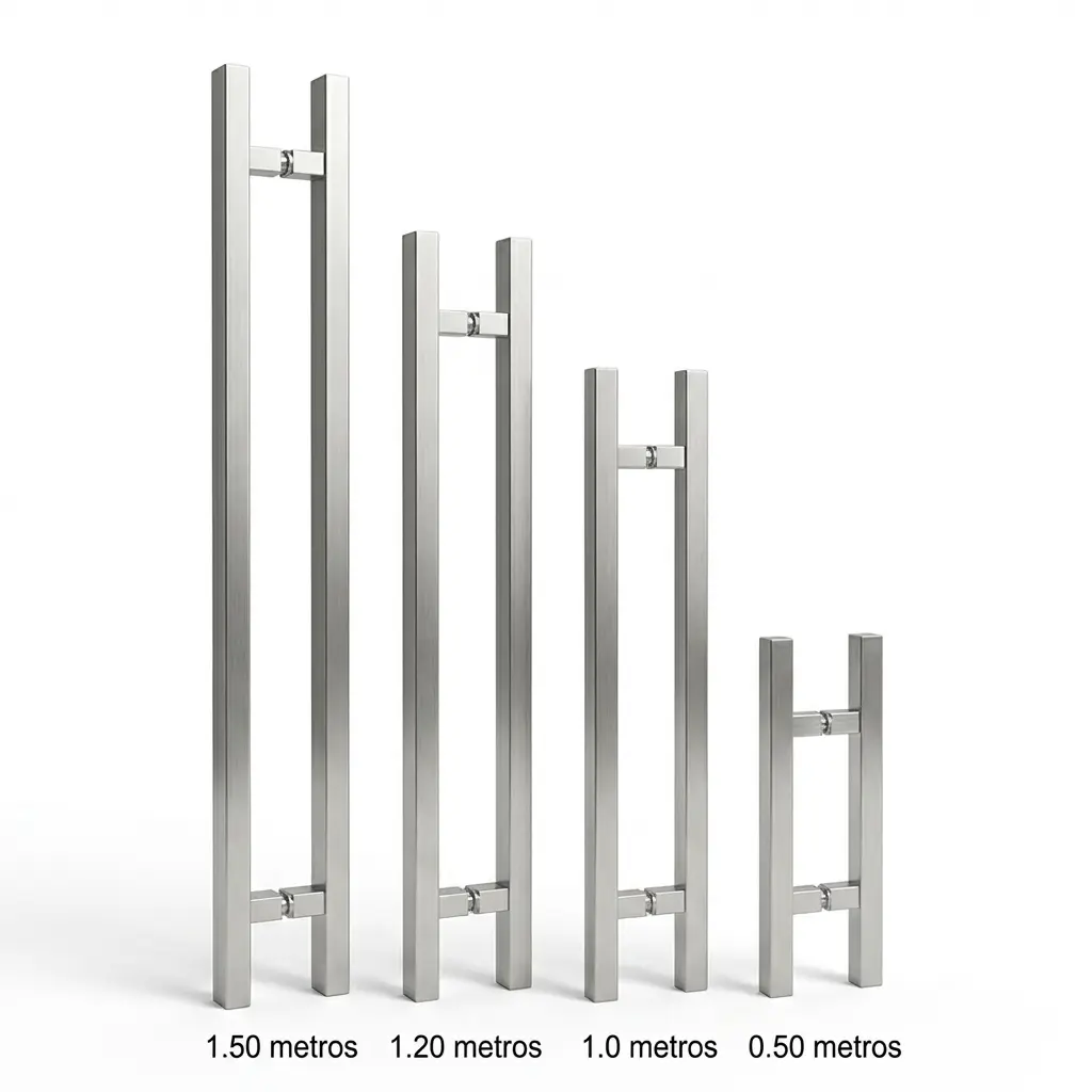 Jalador Cuadrado De 1.20 Mt T.H P/Puerta De Vidrio Satinado 