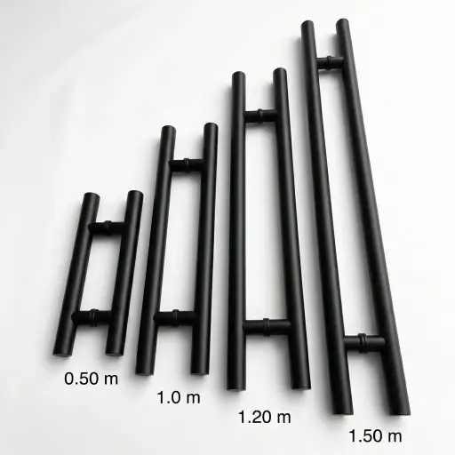 [0202-07RH-050N] Jalador Redondo De 0.50 cm T.H P/Puerta De Vidrio Color Negro