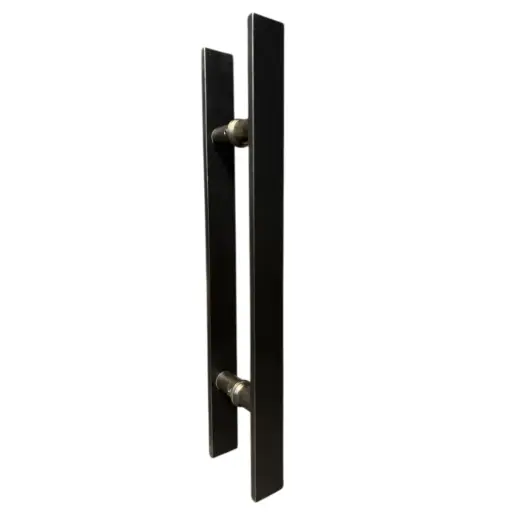 [0202-07RTH-100N] Jalador Rectangular De 1.0 Mt T.H P/Puerta De Vidrio Negro 