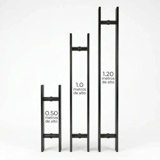[0202-07RTH-120N] Jalador Rectangular De 1.20 Mt T.H P/Puerta De Vidrio Negro 
